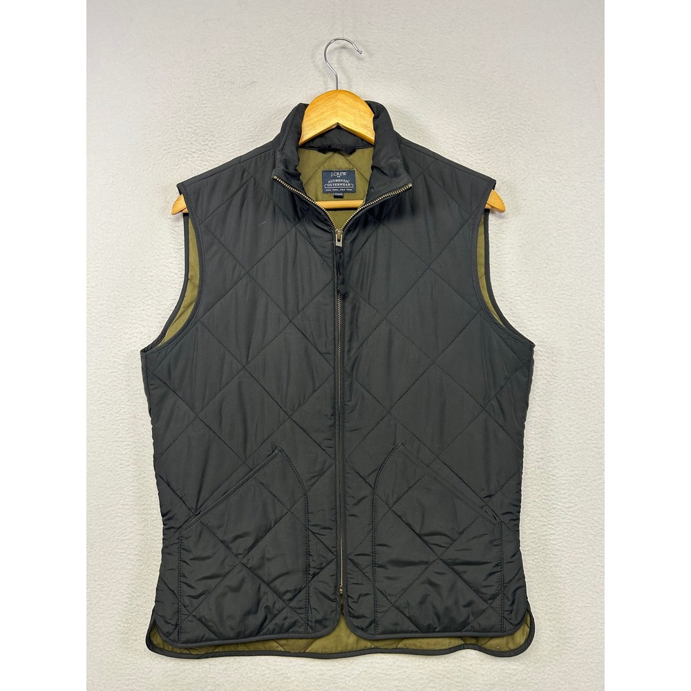 Gorpcore Preppy J.Crew Mens Medium Black Quilted Sussex Vest 47752
